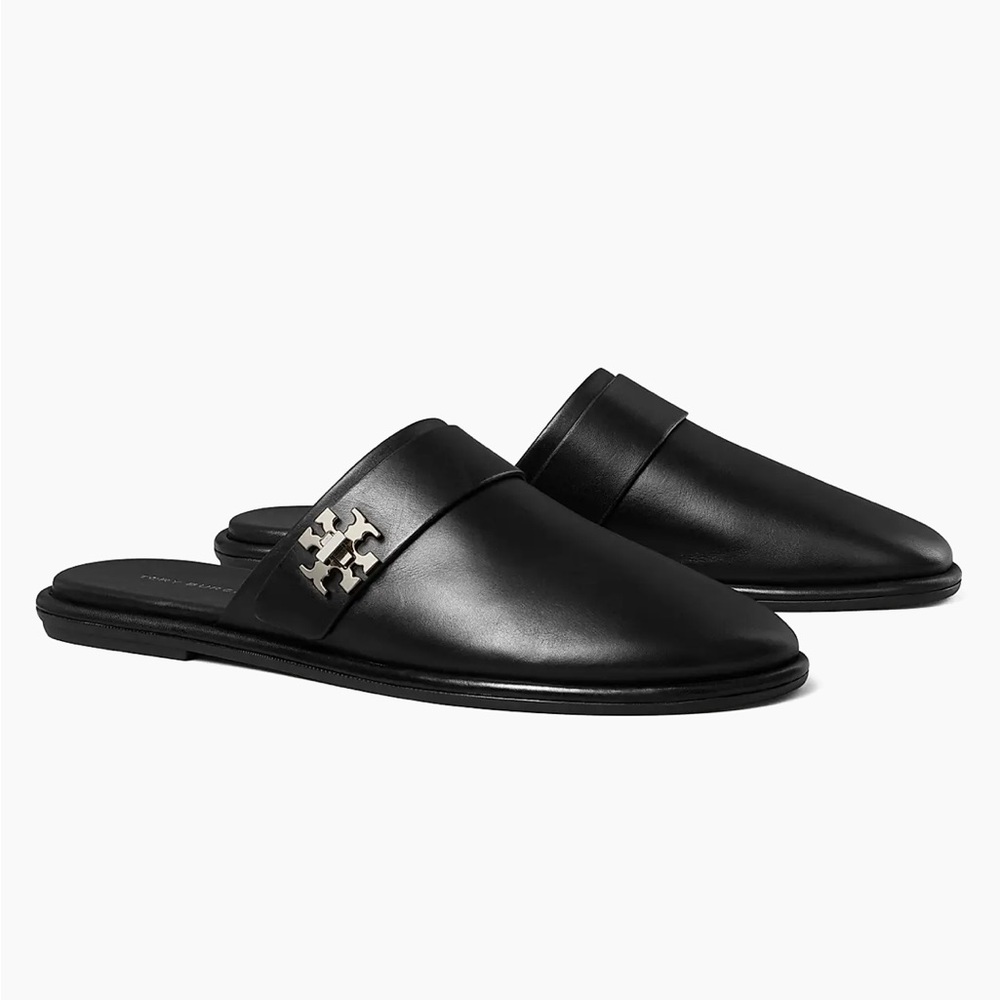 Tory Burch Turnlock Leather Mules black, SIZE 8 1/2 US
